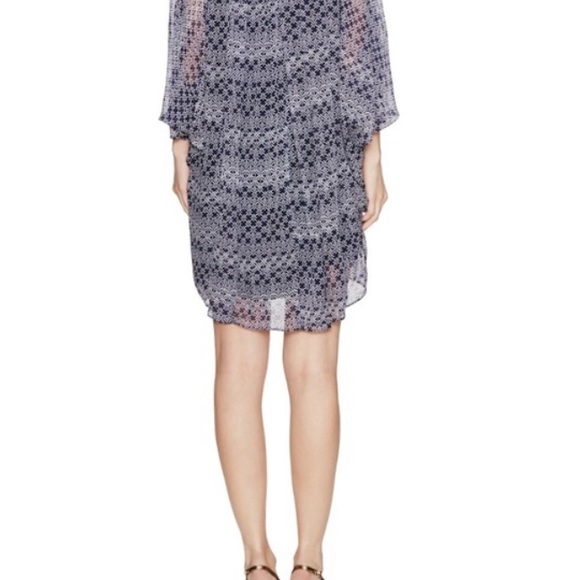 Diane Von Furstenberg Fleurette Silk Dress Navy and White Size 0 - Picture 2 of 14